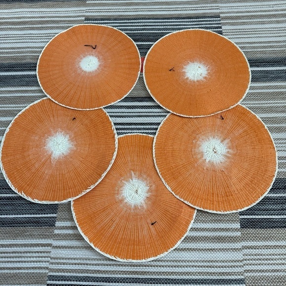 Opalhouse Set of 5 Woven Chargers Fall Orange - Picture 2 of 6